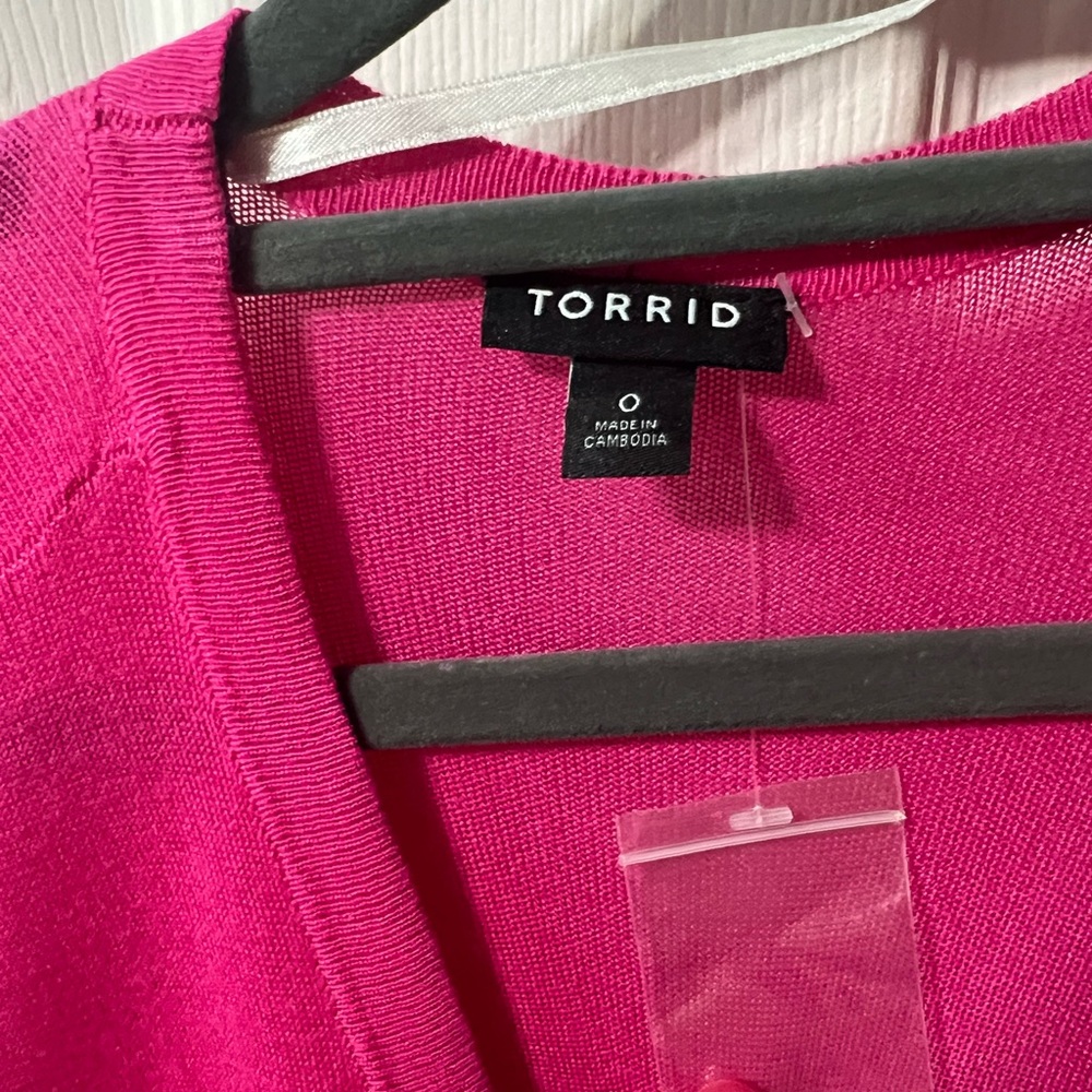 Torrid long cardigan hot pink size 0